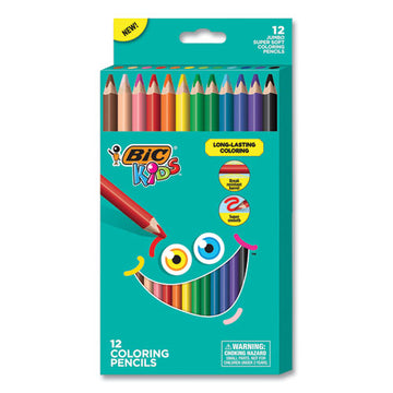 BIC® Kids Jumbo Coloring Pencils, 1 Mm, Hb2 (#2), Assorted Lead, Assorted Barrel Colors, 12-pack freeshipping - TVN Wholesale